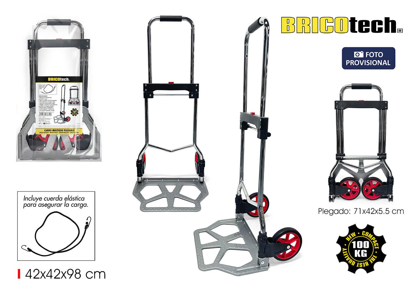 Bricotech Carro Multiuso 100 kg - Plegable 42 x 42 x 98 cm (2 Unidades)
