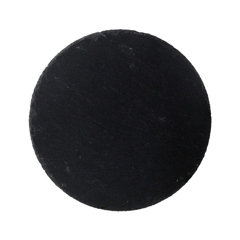 1946 Plato Pizarra Natural Redondo 26 cm con Tacos Antideslizantes para Aperitivos y Buffet. Ideal para Servir y Presentar Comidas Frías y Calientes.