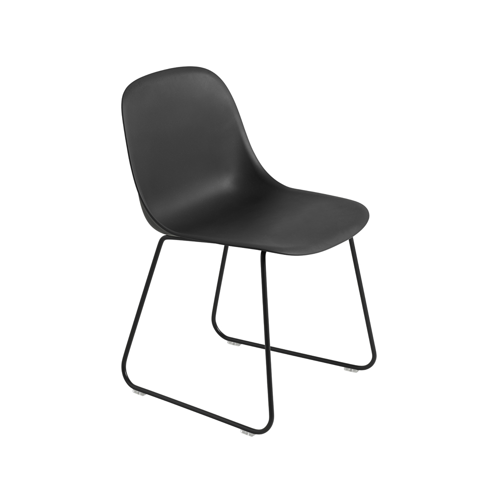 Silla Fiber base acero asiento de plástico Black-Anthracite black