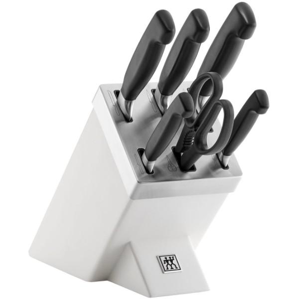 Zwilling Bloque de Cuchillos Cuatro Estrellas 7 Piezas, Blanco