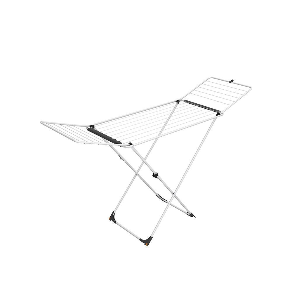 Vileda Tendedero X legs universal, acero, 18 m tendido, con ruedas y mecanismo de seguridad, gris