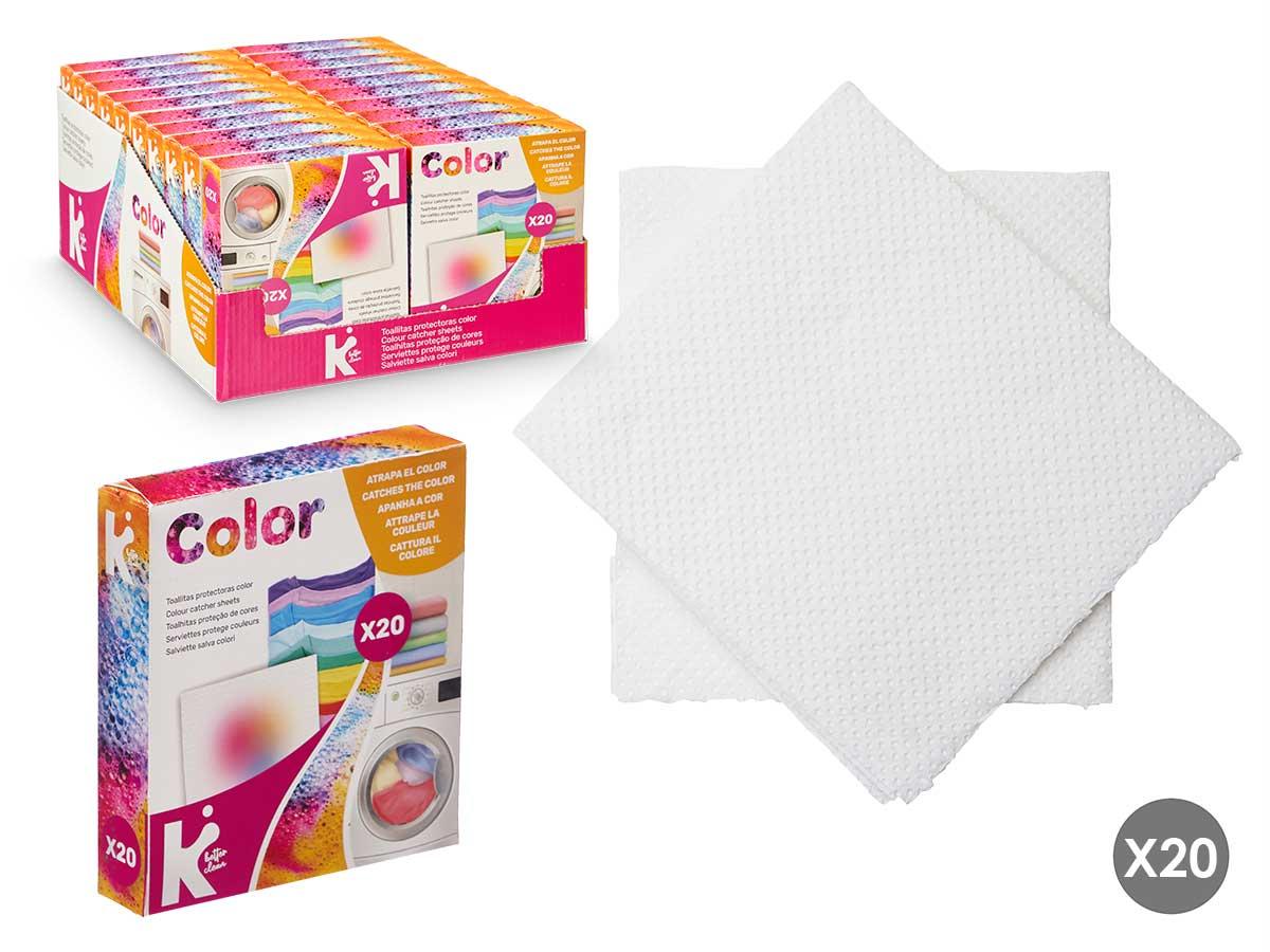 Arte Regal Set 20 Toallitas Atrapacolor 50% Poliéster 50% Viscosa 12.5x14x3 cm Multicolor (20 Unidades)