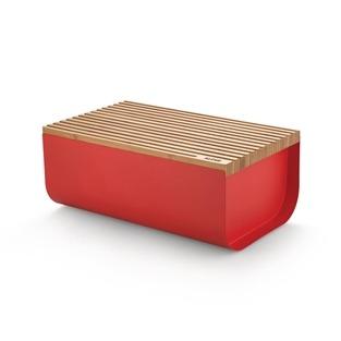 Alessi BG03 R Mattina Panera - Caja de Pan y Tabla de Cortar en Acero y Resina, Diseñado por Big-Game