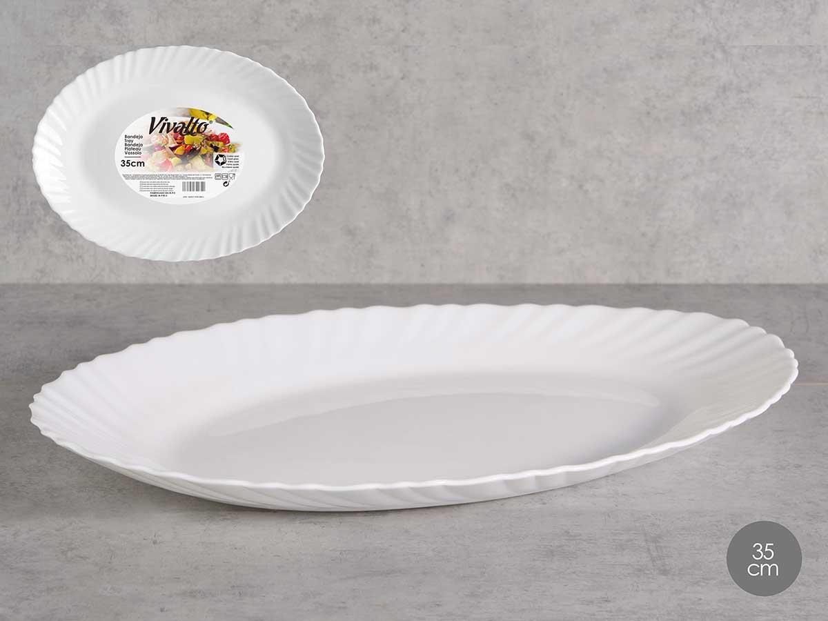 Vivalto Bandeja Clásica Opal Blanco 35x25x2.5 cm (18 Unidades)