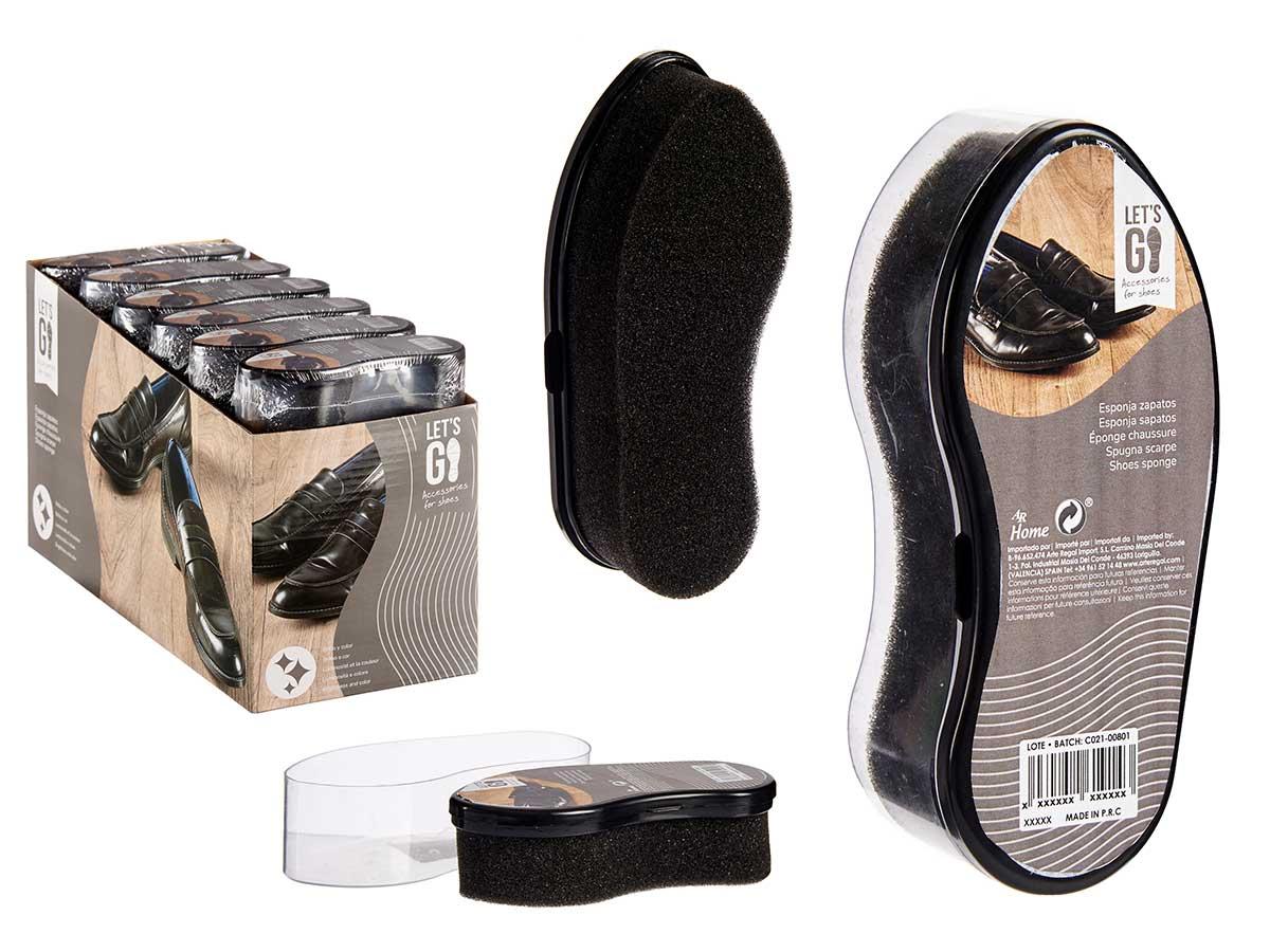 Berilo Esponja Limpiazapatos con Betún, 6x4.5x13 cm, Negro (48 Unidades)