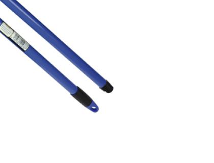 Blanca Palo de escoba o fregona de metal universal con gancho giratorio 140 cm