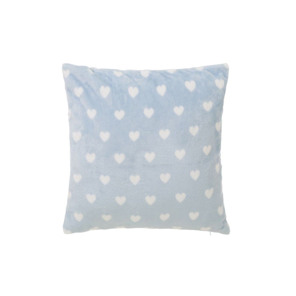 Hogar y más - Cojín azul de fraela muy suave. Corazones