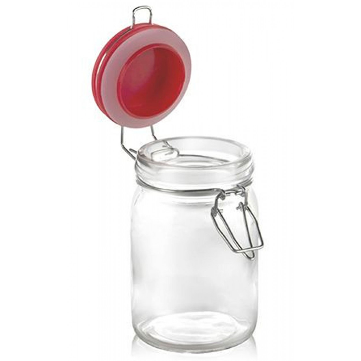 Hogar y Más - Tarro hermético de cristal para almacenaje práctico con tapa roja Set de 3 Sweet Home