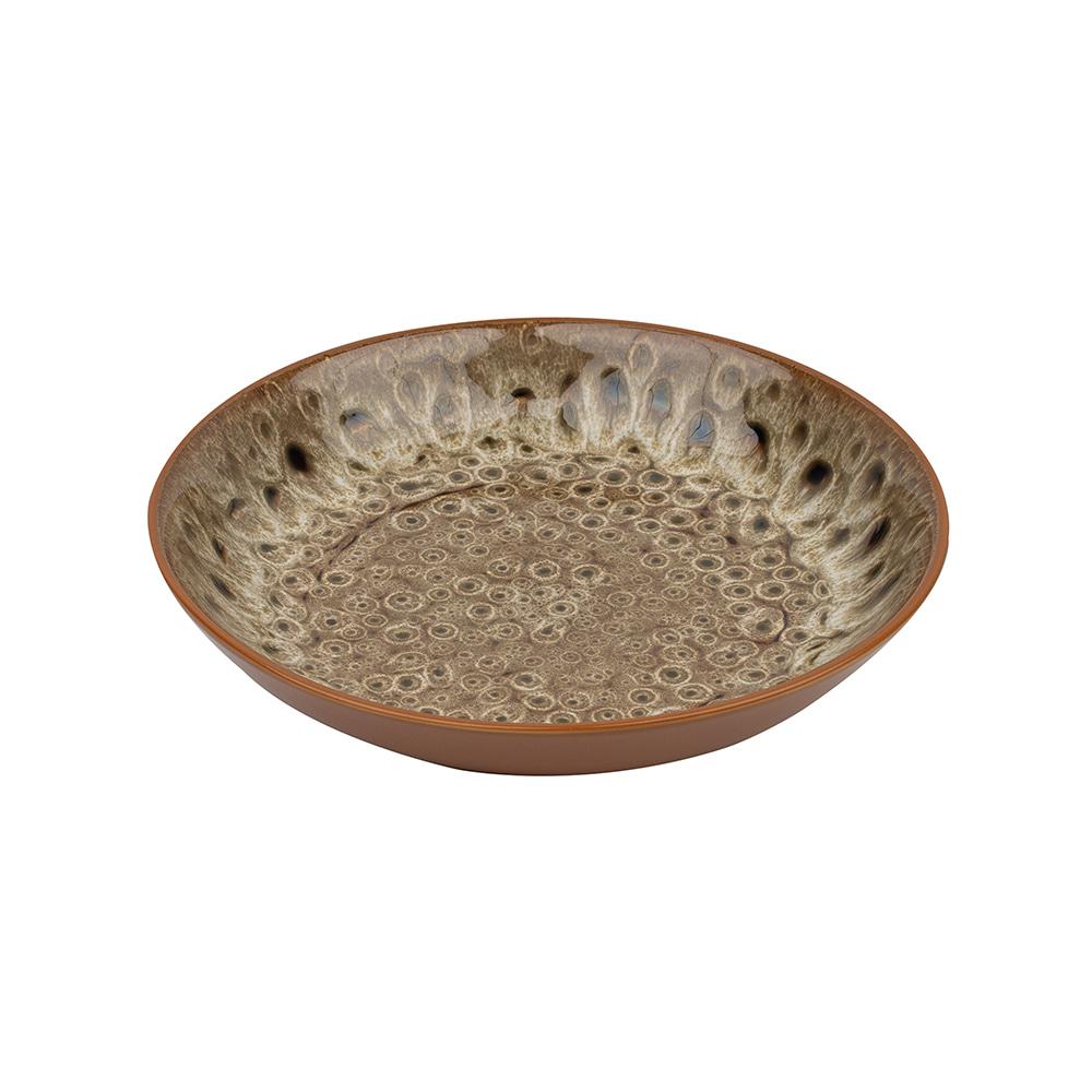 Avet Plato Hondo Amoeba 20 cm Esmaltado Reactivo con Diseño Único y Acabado Brillante - Pack de 6 Unidades