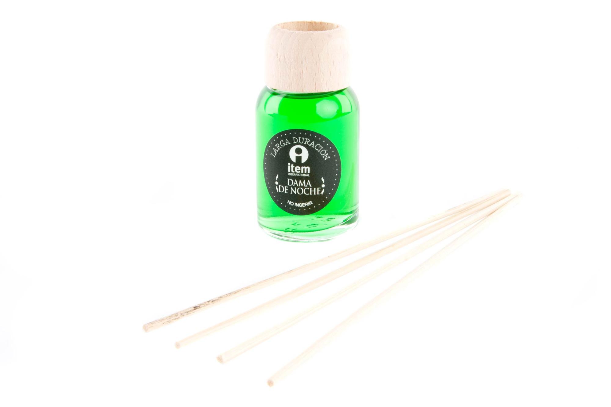 DKD Home Decor Ambientador Mikado Basicos Dama de Noche, Varillas, Verde, 30 ml, 20 cm, Cristal, Pack 6 Unidades