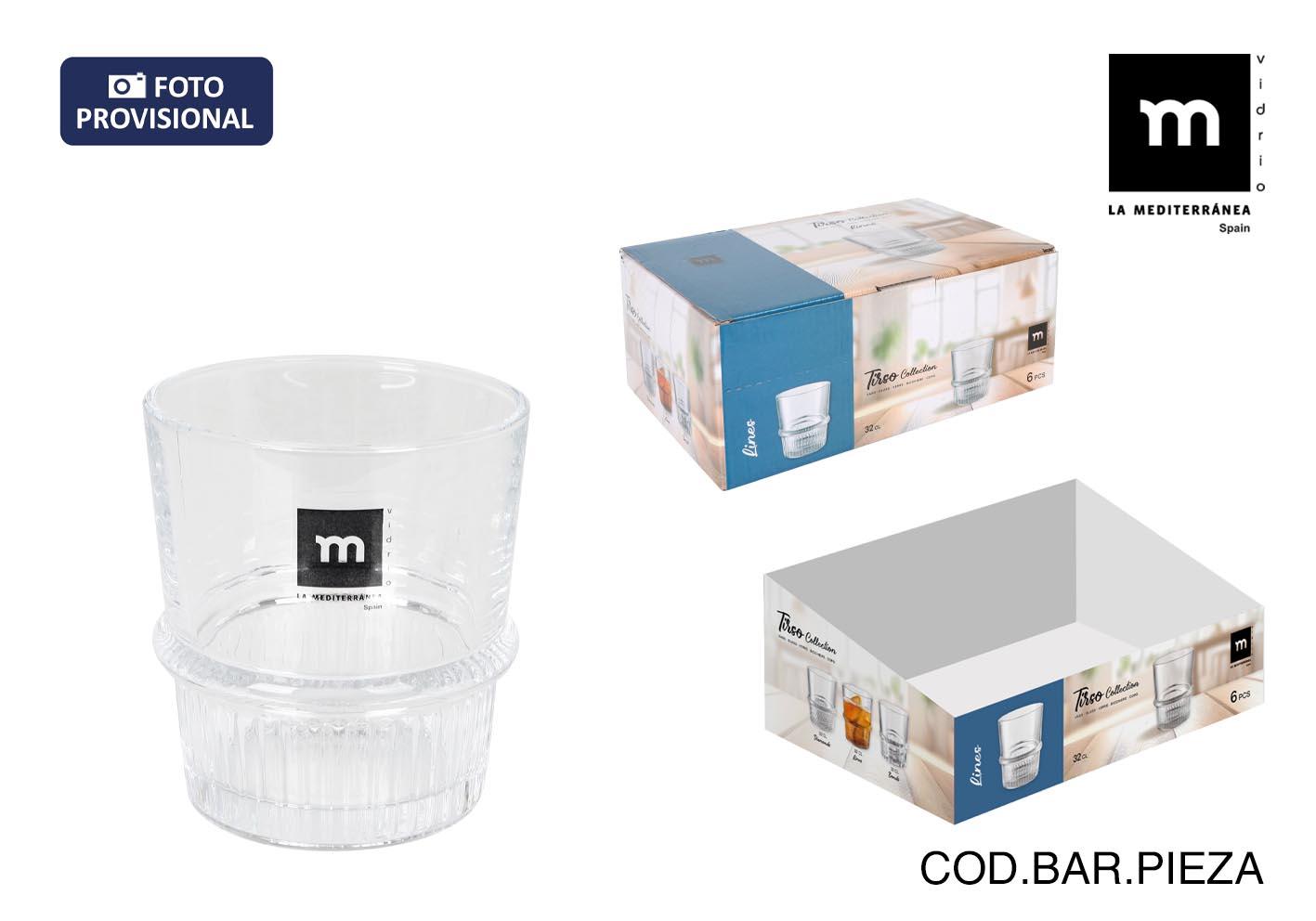 La Mediterranea Vaso Tirso Lines 320 ml - Colección Tirso (48 Unidades)