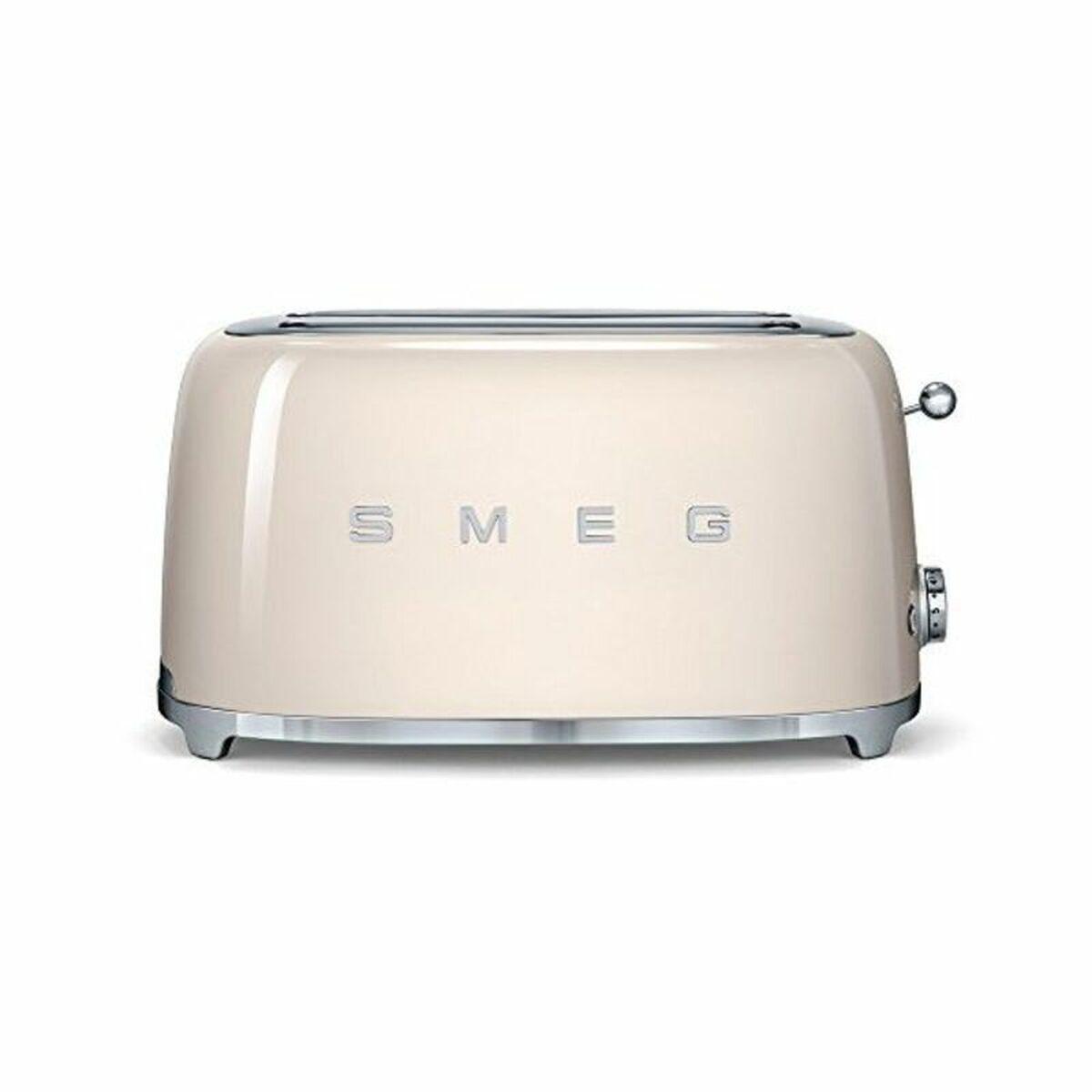 Smeg TSF02CREU Tostadora de Pan 2x4 Ranuras Estilo Años 50 Color Crema