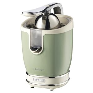 Ariete 413/04 Exprimidor Vintage Verde, Metal y Cromo, 2 Conos, Mango a Presión