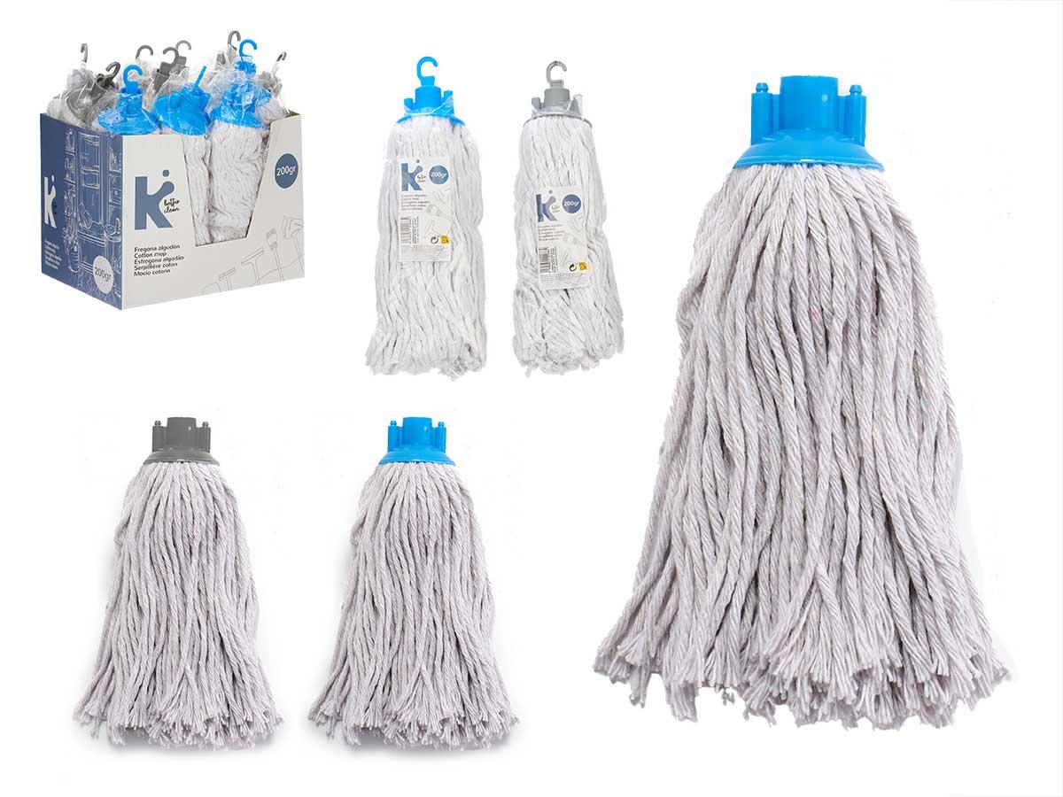 Arte Regal Fregona de Algodón 200g, Colores Surtidos (Azul, Gris), Dimensiones 8x28x8 cm (12 Unidades)