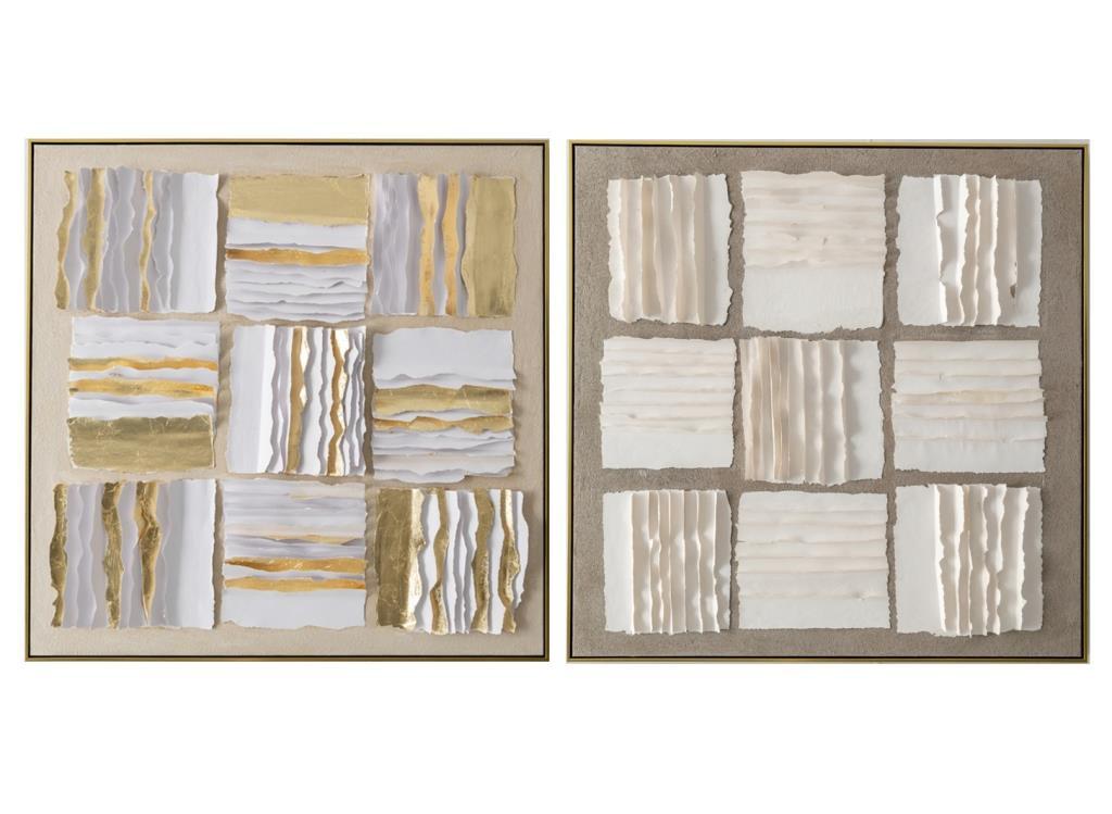 Cuadro Home ESPRIT Abstracto Moderno 102,3 x 4,5 x 102,3 cm (2 Unidades)