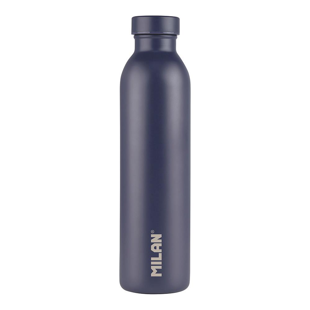 Milan Edición 1918 Botella Isotérmica Acero Inoxidable 591 mL Azul Marino | Doble Pared y Tapón Hermético | Mantiene Temperatura