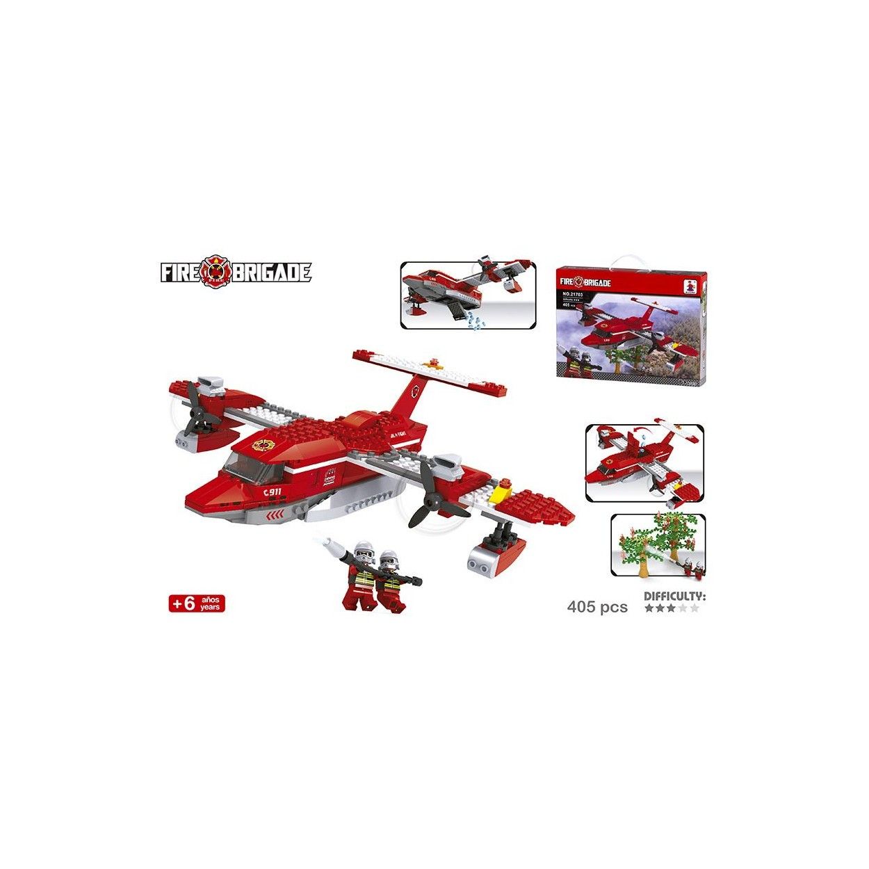 Juego de construcción de Bomberos avión de Rescate para mantener los incendios a raya Fire Brigade - Hogar y Más