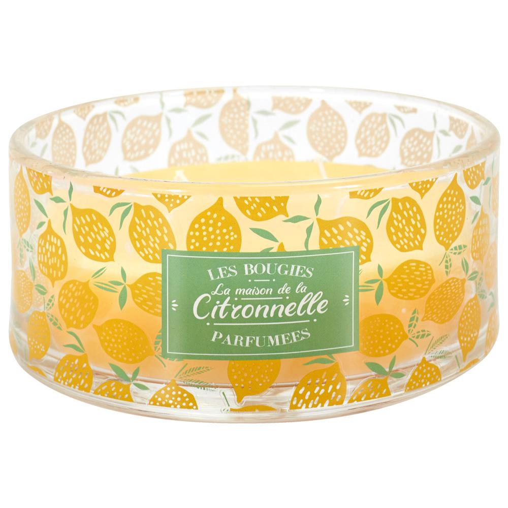 Home Deco Factory Vela Citronela Antimoustique 4 Mechas, Vidrio, 760g, 25h de Combustión