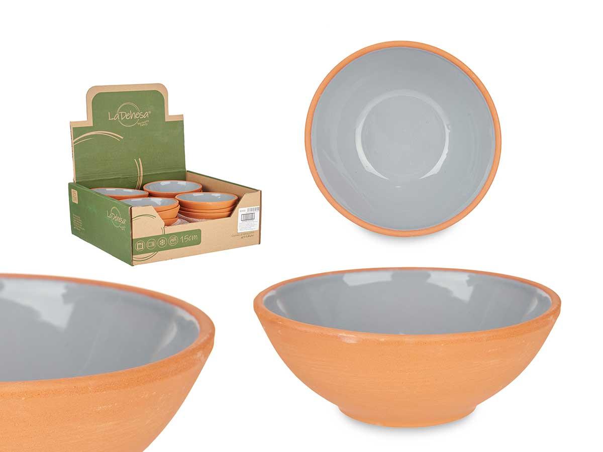 La Dehesa Bowl de Barro Redondo 15 cm Gris, Apto para Horno, Microondas, Nevera y Lavavajillas (20 Unidades)