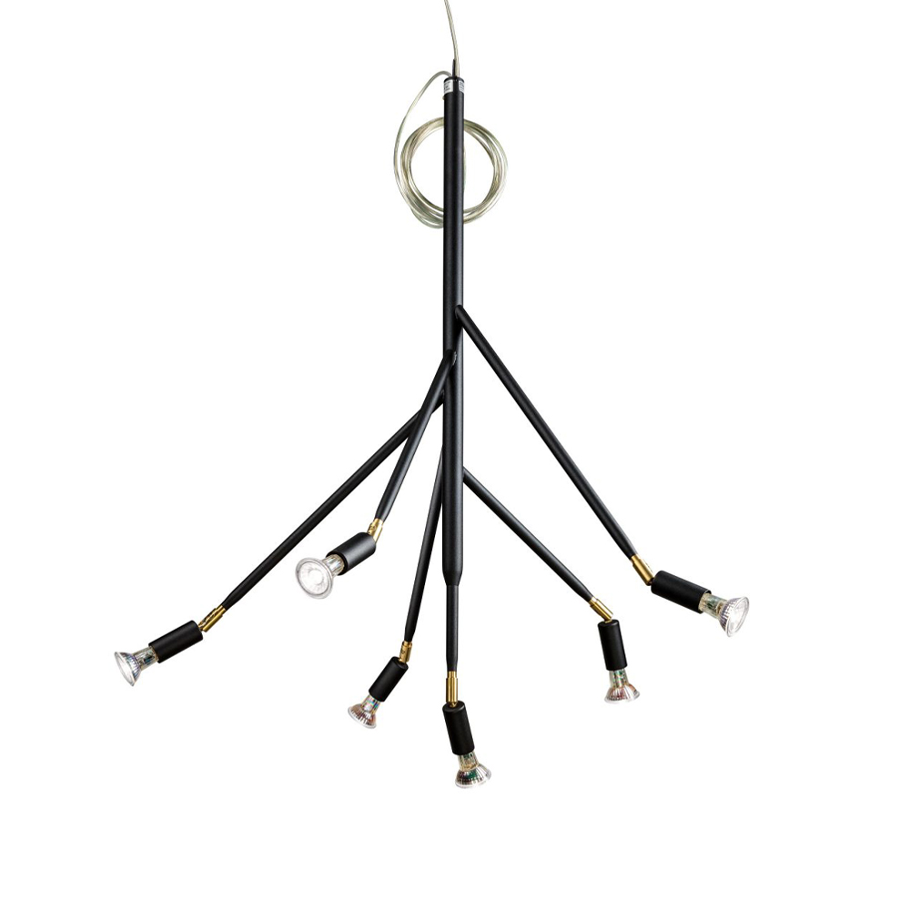 Lámpara colgante Kvist 6 Negro