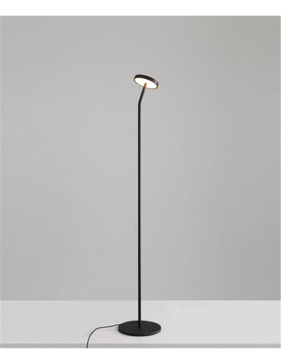 Lámpara de pie Corvus – ACB – Pie de salón negro, 125 cm, LED 3000K