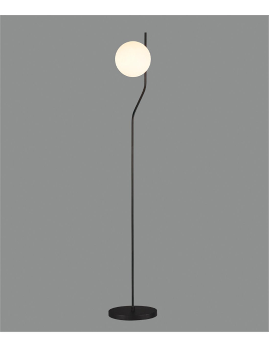 Lámpara de Pie Maui - ACB - Lampara color oro o negro con bola blanca