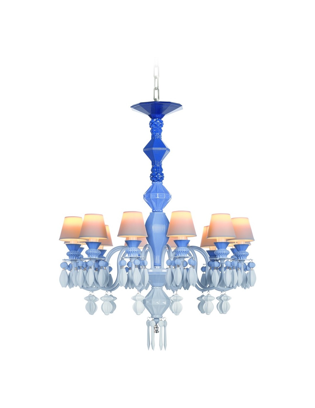 Lámpara de techo de araña de porcelana azul – Chandelier 12, 24, 40 brazos – Lladró