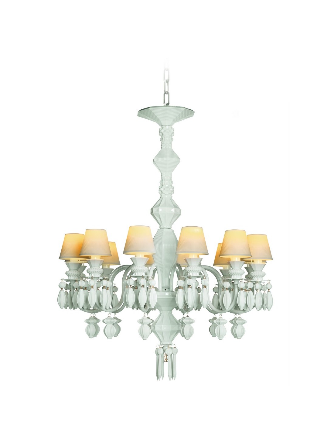 Lámpara de techo de araña porcelana en blanco – Chandelier Blanco 12, 24, 40 brazos – Lladró