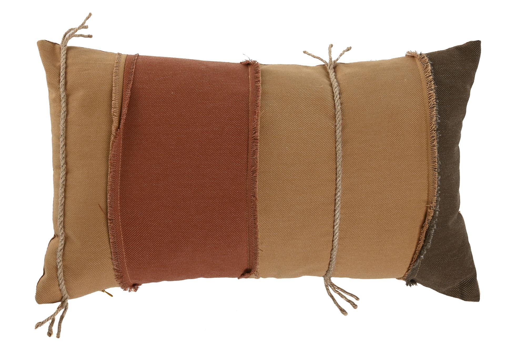 DKD Home Decor Terracotta 1c24 Cojín Boho Algodón Marrón Terracota Mostaza 30x50 cm Patchwork con Cremallera (2 Unidades)