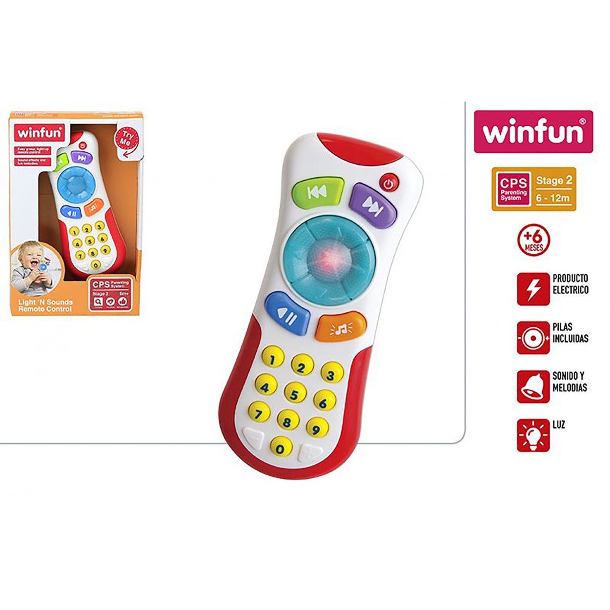 Mando Infantil con Sonidos y Luces, Juguetes para Bebés. Control Remoto Niños 14,5x4x22 cm