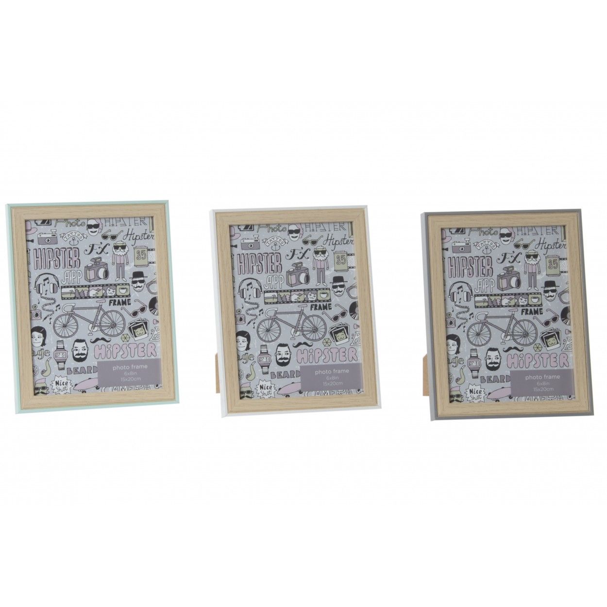 Marco de foto nórdico de pie de madera natural con original imagen Hipster - Hogar y Mas
