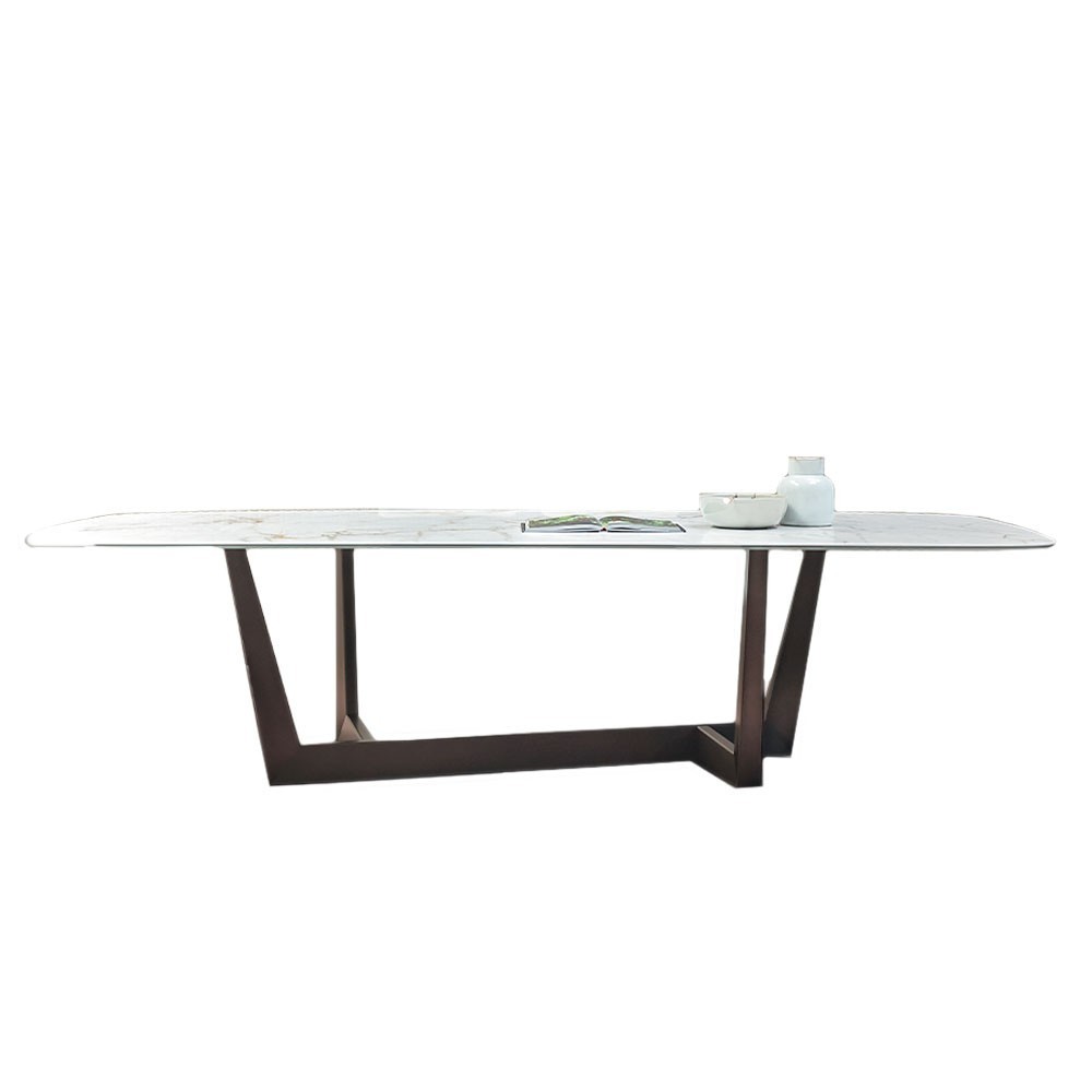 Mesa Art fija cerámica redondeada Bonaldo