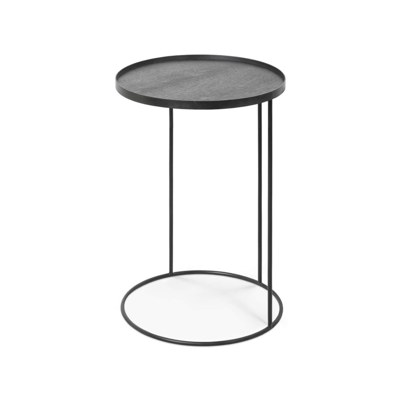 MESA AUXILIAR NEGRA REDONDA 49CM