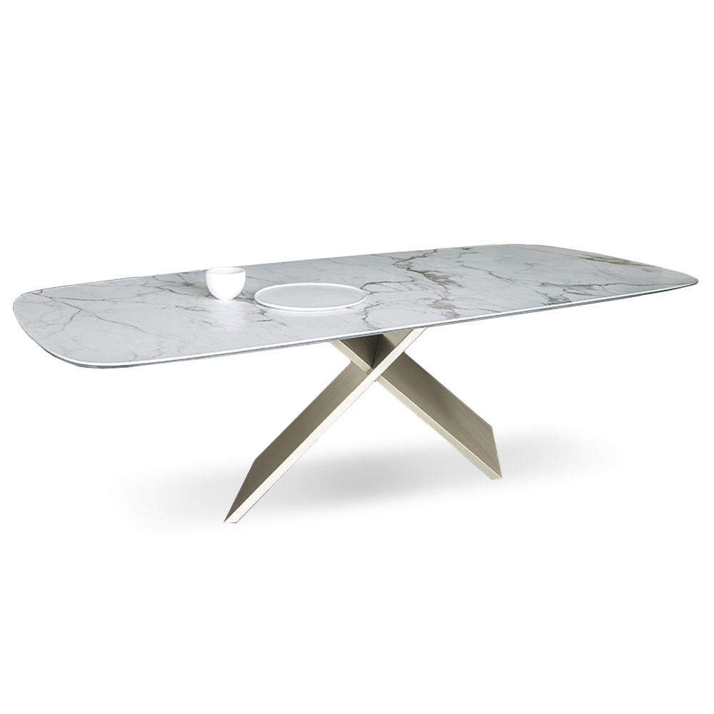 Mesa AX fija cerámica redondeada Bonaldo