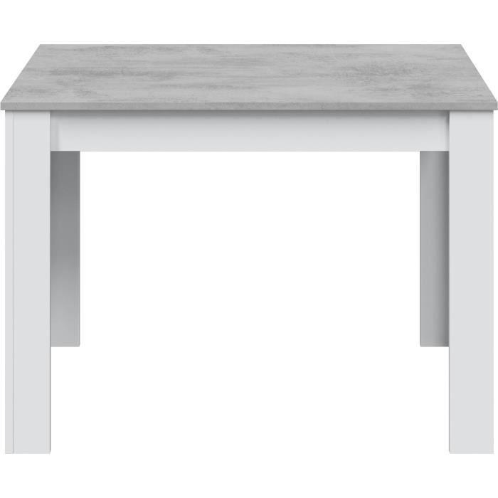 Cloe AUC1746465283718 Mesa de Comedor Rectangular Blanco Artik / Hormigón 109 x 67 x 78 cm