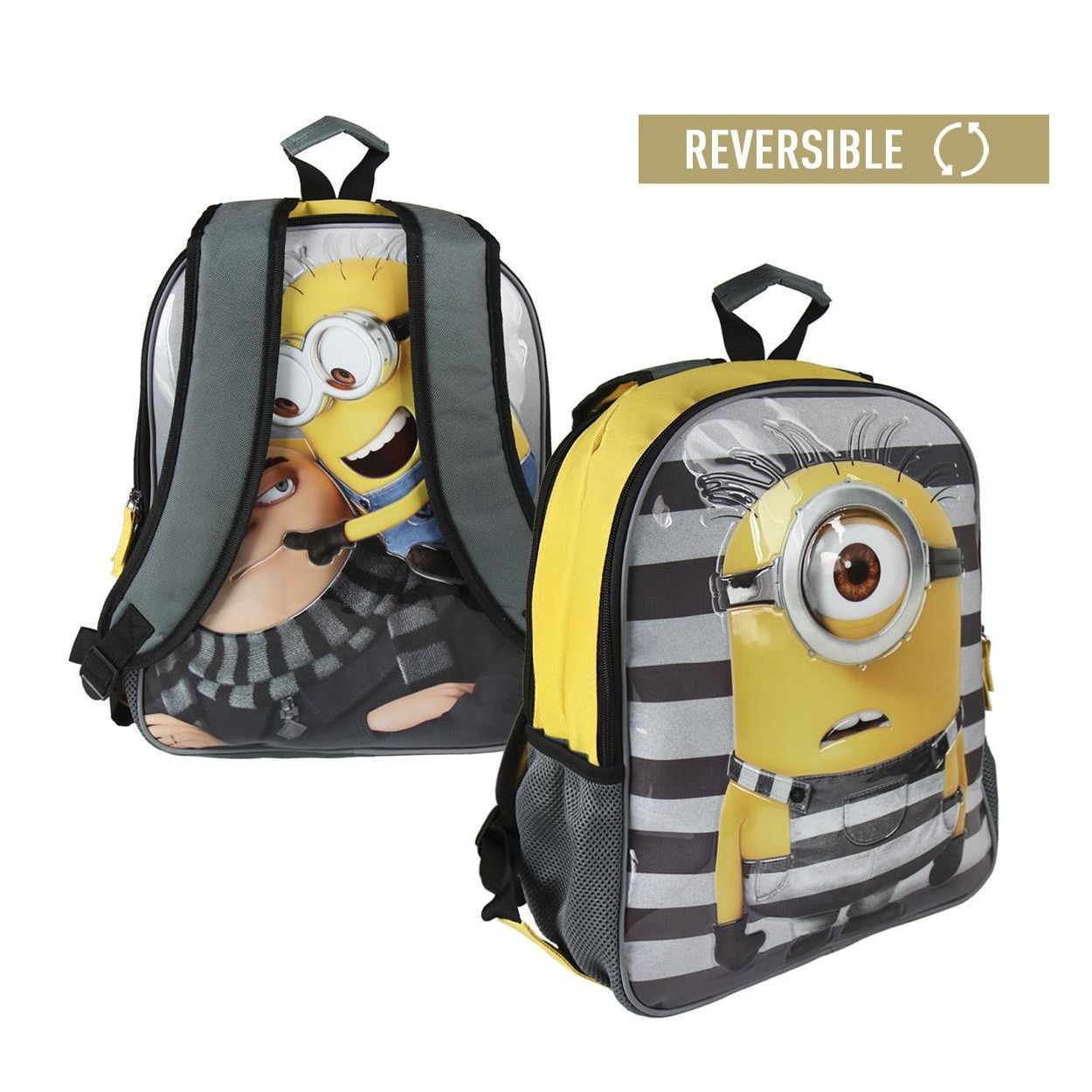 Mochila infantil divertida reversible con dos ilustraciones - Hogar y Más