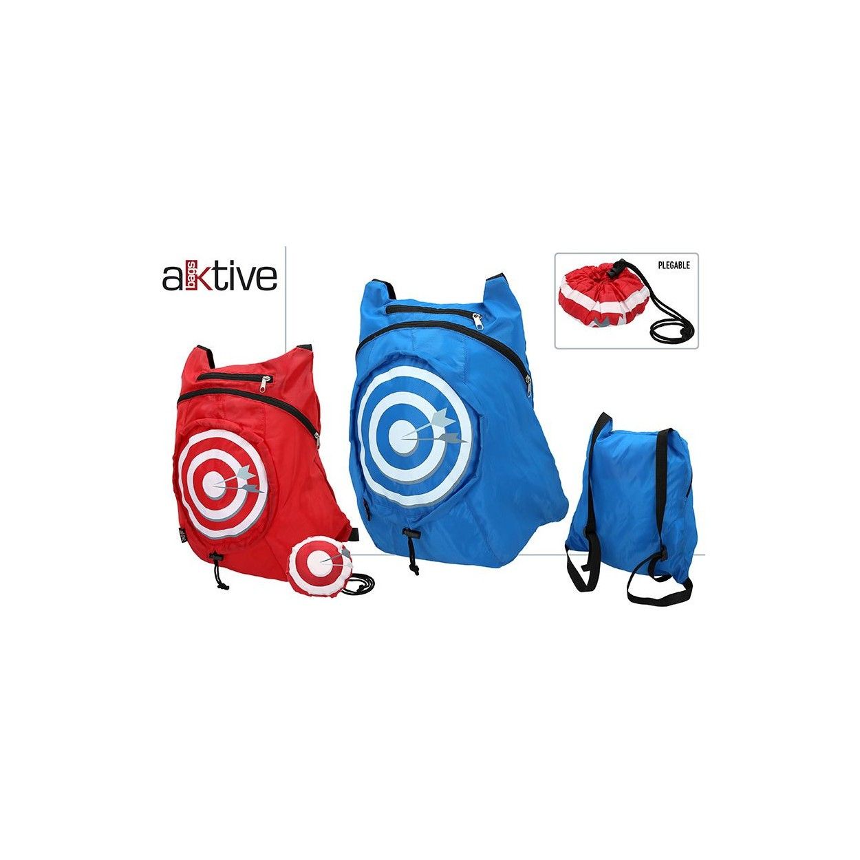 Mochila Plegable con Diseño de Diana, 2 Modelos a elegir Rojo y Azul. Original/Moderna y Divertida 110 x 100 x 70 mm.-Hogarymas-