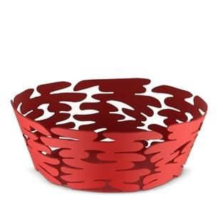 Alessi BM10/18 R Barket Cesto Redondo Acero y Resina Rojo 18cm para Mesa