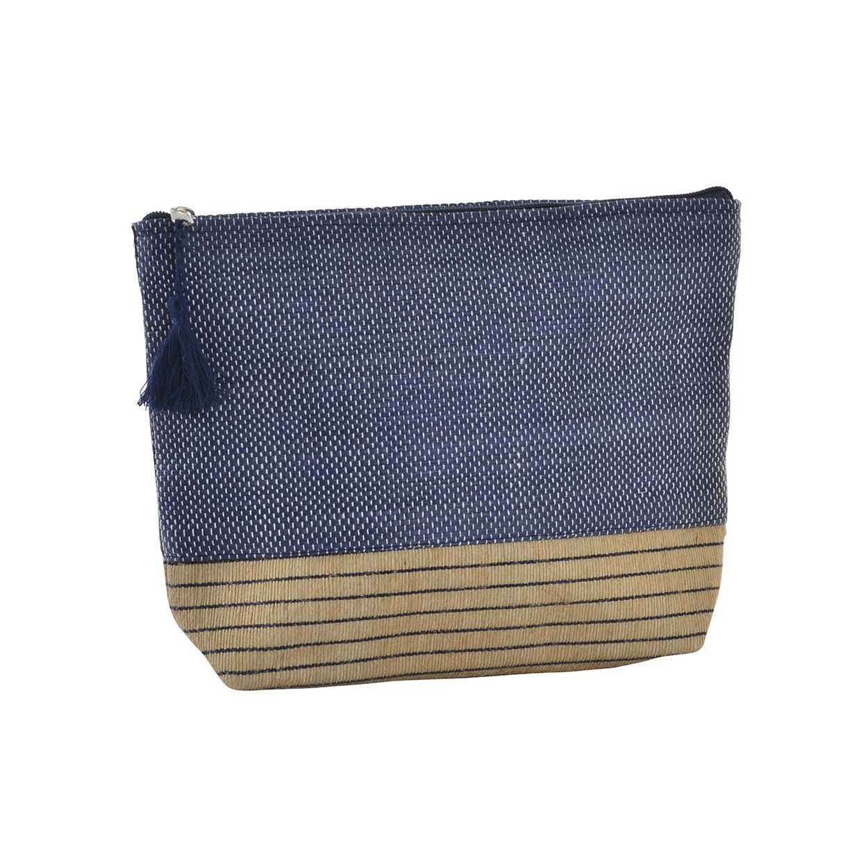 Neceser de yute natural para playa o higiene personal. Diseño playero 27 x 20 cm - Hogar y más