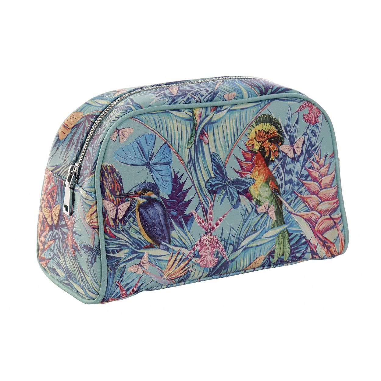 Neceser Mujer de Viaje, Diseño Tropical/Naturaleza. Higiene, Maquillaje, Aseo... 26X12,5X16 cm