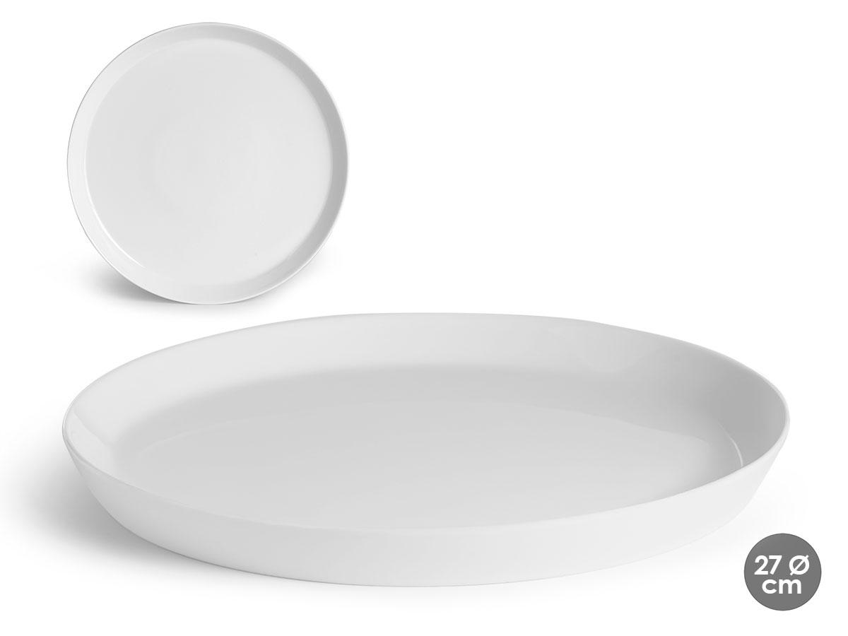 Vessia Bandeja Redonda de Porcelana 27 cm Blanco (16 Unidades)