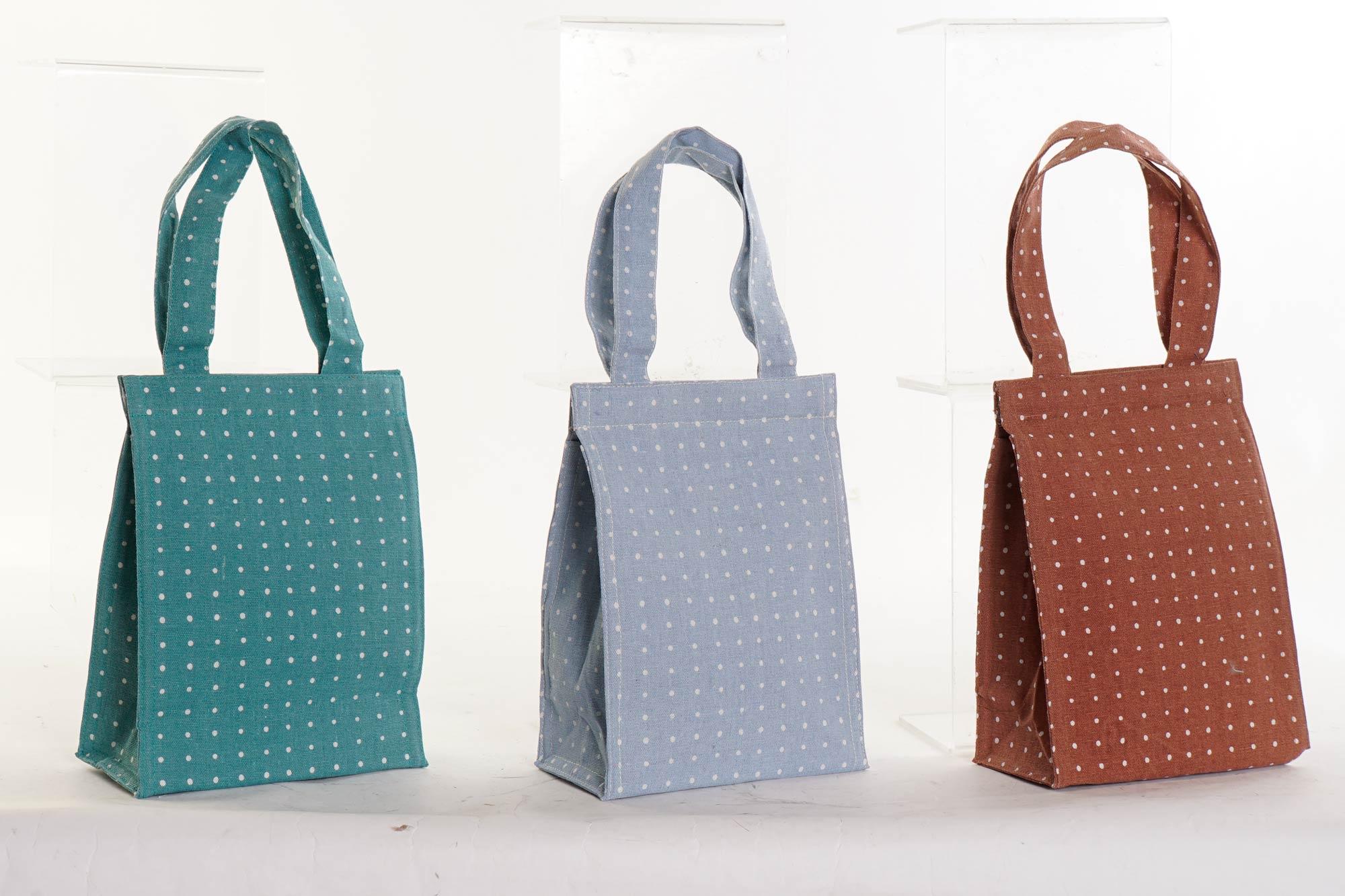 DKD Home Decor Bolsa Térmica para Alimentos Básicos Poliéster Aluminio Marrón Turquesa Surtido 10x43x20 cm Pack 12 Unidades