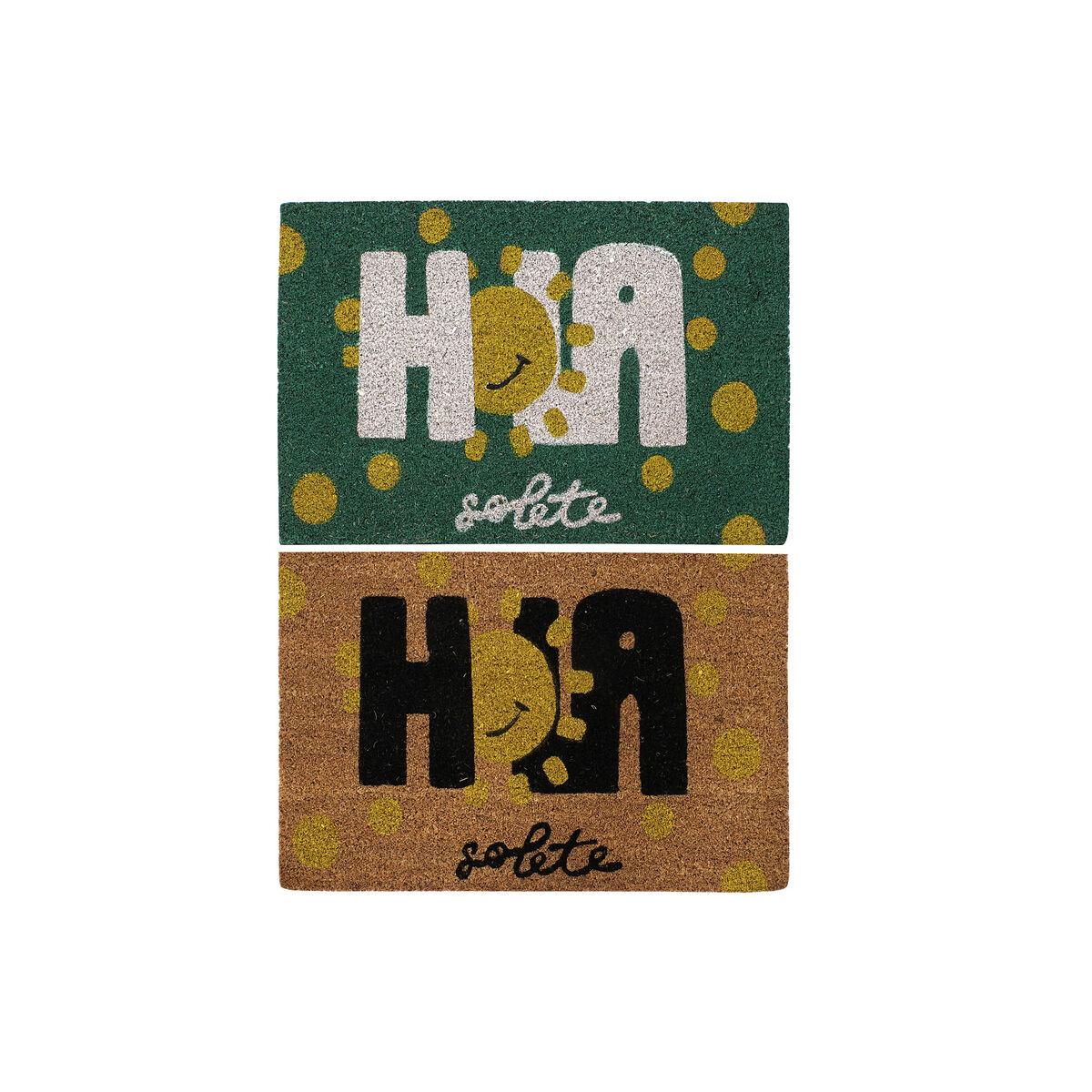 DKD Home Decor Felpudo Básicos Fibra Coco y Goma Colores Surtidos, 40 x 60 cm con 1.5 cm Alto (Pack 2 Unidades)