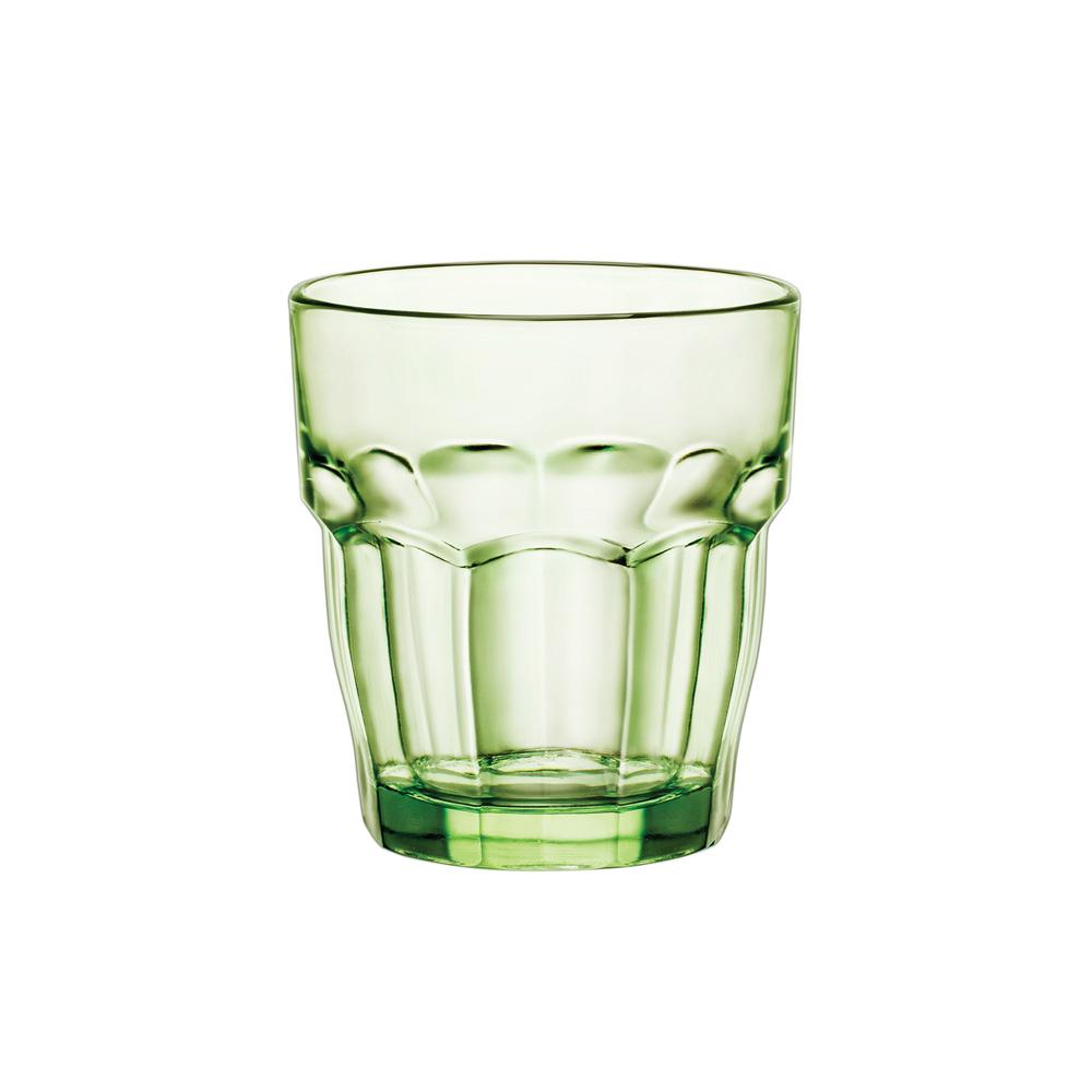 Bormioli Rocco Vaso Bajo Rock Bar Vidrio Templado 27 cL Verde Apilable Apto Lavavajillas Fabricado en Italia