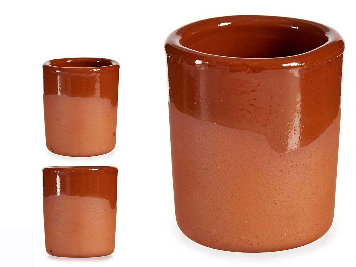 La Dehesa Vaso Chupito de Barro, Capacidad 50 ml, Color Miel, Dimensiones 5x5.5x5 cm (46 Unidades)