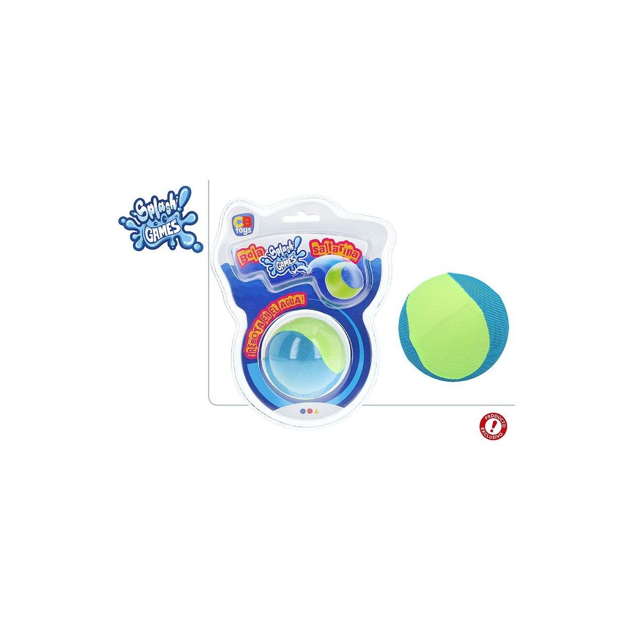Pelota Saltarina que bota en el agua. Color Verde/Azul. Juguete Infantil - Hogar y Más