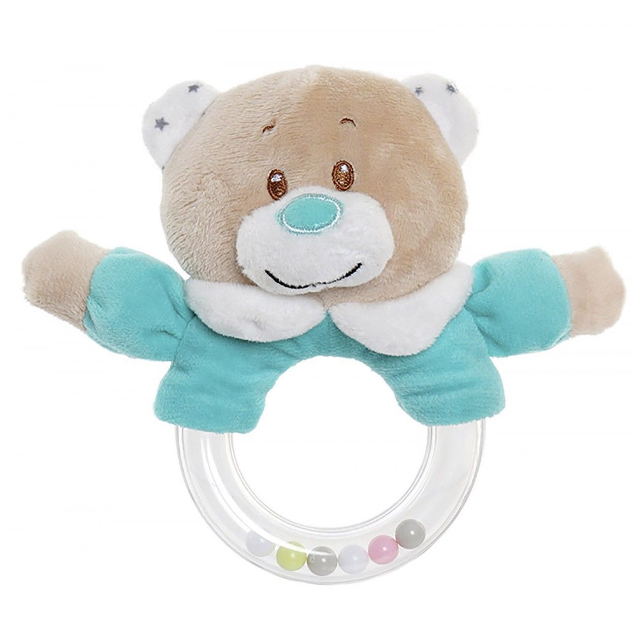 Peluche De Osito, Sonajero de Bebés, Sonajero para Manos Con Bolas. Diseño de Animal, con estilo Infantil 16x6x14cm