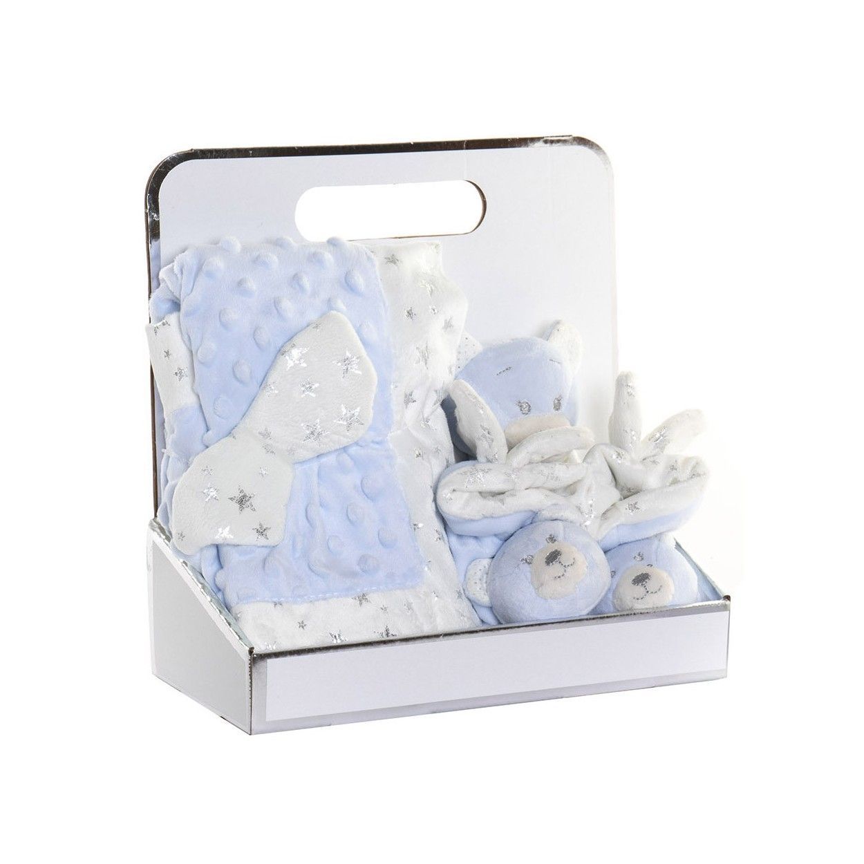 Peluche Oso con Manta y Patucos para Bebés, Regalo recién Nacido. Manta Bebé Suave 26x13x26 cm - Hogar y Más