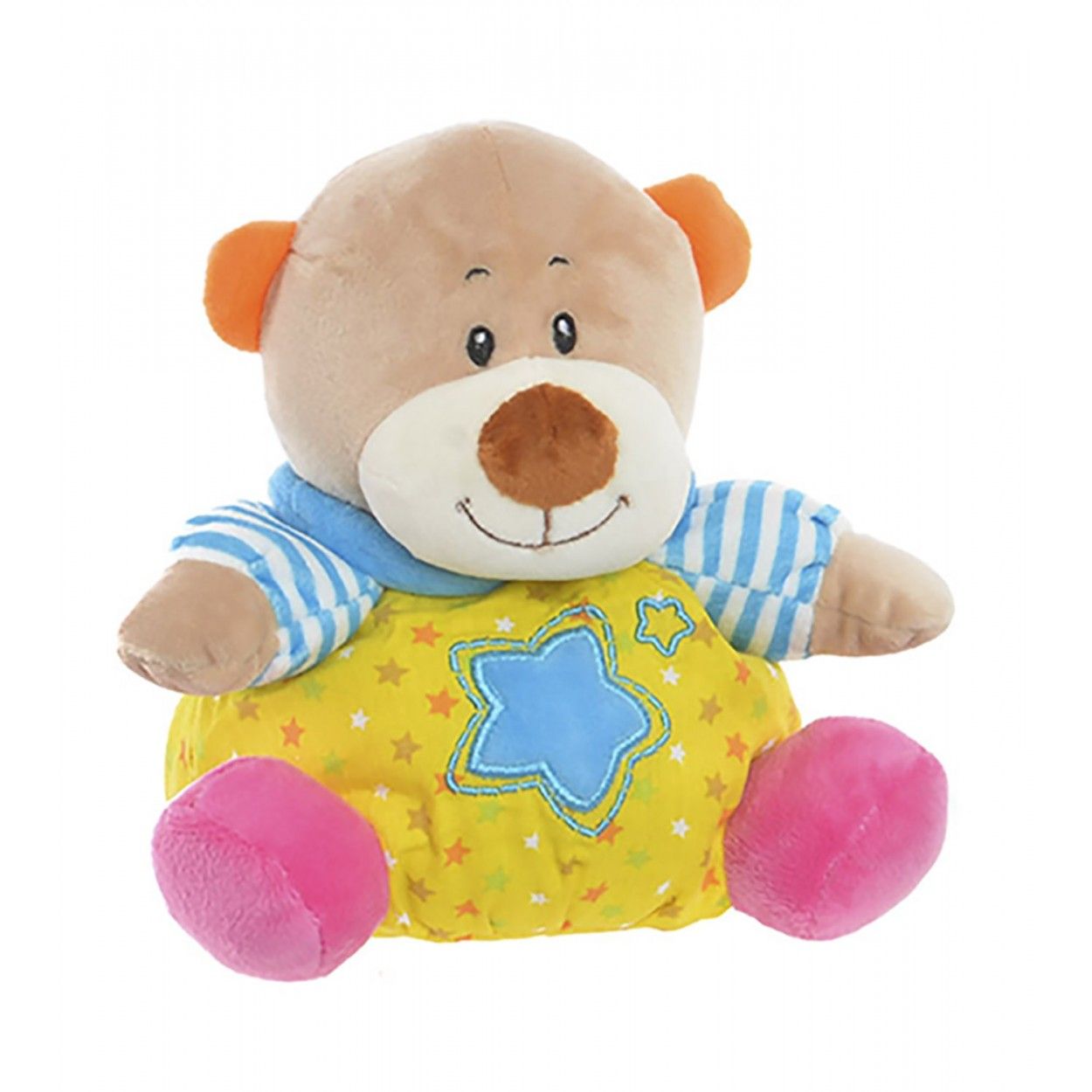 Peluche Sonajero Colorido, realizado en Poliester, con diseño de Animales y estilo Infantil, para Bebés 18X14X20 cm