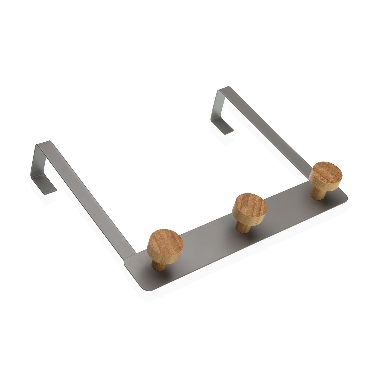 PERCHERO DE PARED GRIS 3 GANCHOS